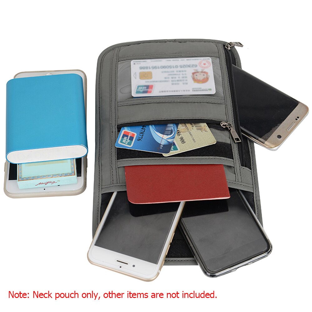 Travel Pouch Neck Wallet with RFID Blocking Passport Holder Travel Wallet Anti-Theft Passport Pouch Pack for Men Women