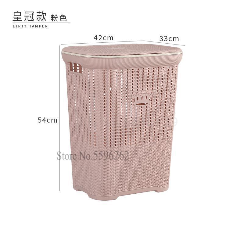 Extra large hamper plastic laundry basket laundry bucket dirty clothes tweezers rattan household bathroom dirty clothes: 54x33x42cm    5