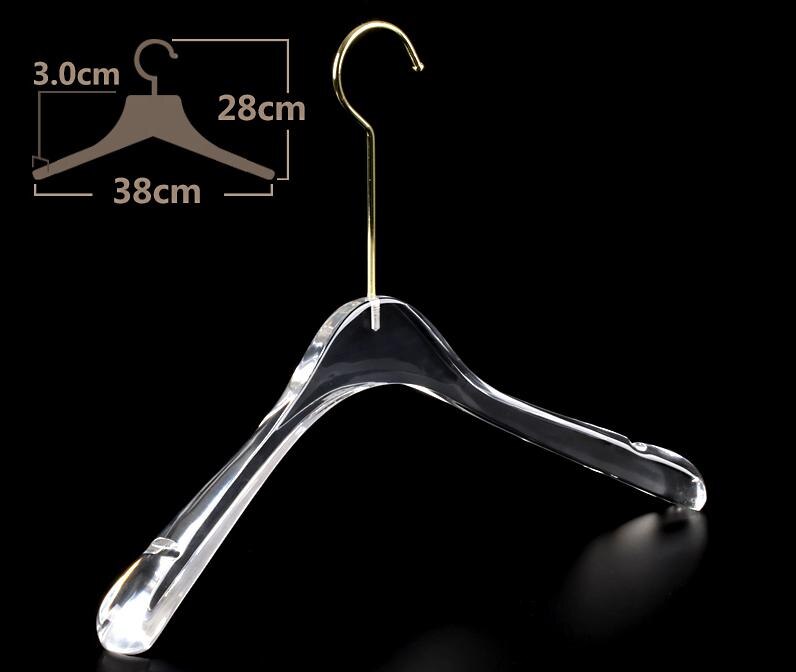 Acrylic Transparent Hanger Clothing Display Rack Store Adult Hanger Pants Rack Clip Crystal Seamless Suit Coat Clothing Hanger: 6