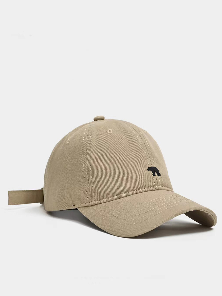 Zomer Veelzijdige Ijsbeer Geborduurde Baseballpet Met Grote Rand Voor Een Klein Gezicht, Unisex Duckbill Cap Voor Zowel Mannen Als Wome