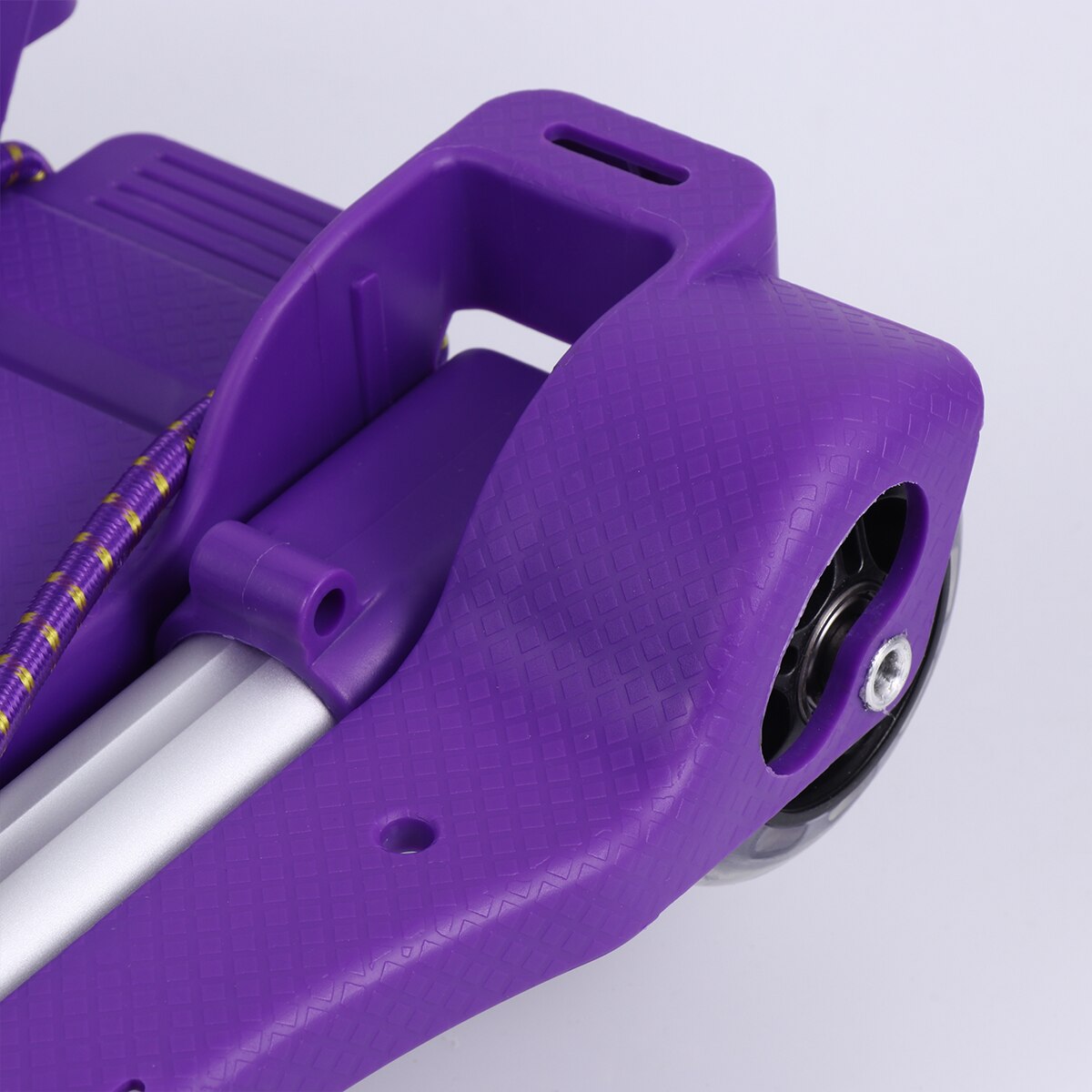 1Pcs Folding Aluminum Alloy Trolley Case Hand Cart Plastic Heavy Storage Box Purple Thicken and Mute for Two Rounds A35