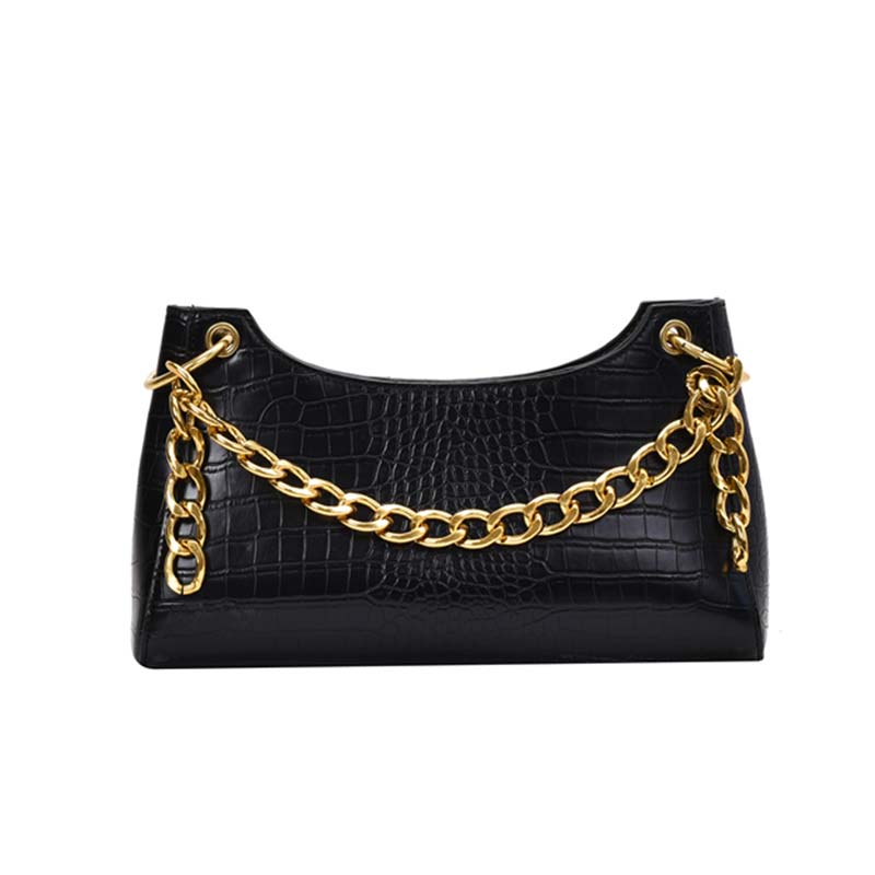 HEROLD Tote Taschen Für Frauen Jahrgang Handtasche Mini Leder Schulter Tasche retro Frauen Tasche Stein aufbringen Weiblichen Handtasche: Schwarz