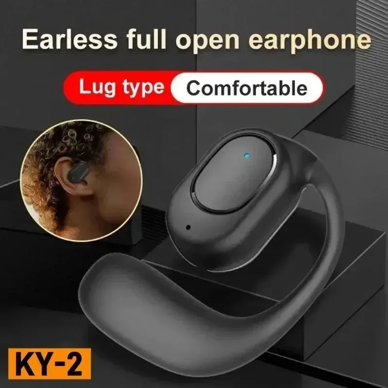Single Wireless Earphones Air Conduction OWS Headphone HiFi Ear-Hook Music Sports Noise Cancel Headset for All Smartphones