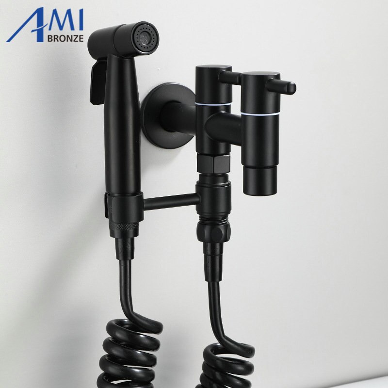 Black Paint Single Cold Faucet/Washing Machine Tap Bibcock Bathroom Basin Mop Tap Garden Crane 304 Stainless Steel