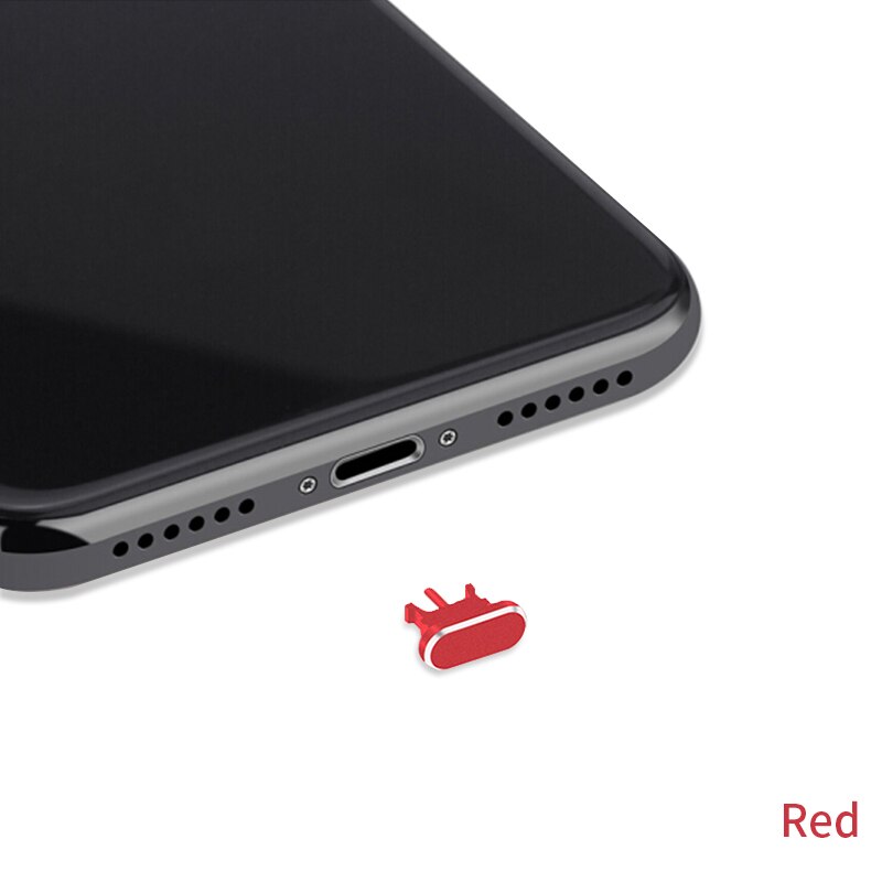 Enchufe de Metal para tarjeta SIM, aguja de doble uso para iPhone X, Xr, 8, 7, 6, 5s plus, evita el polvo: Red