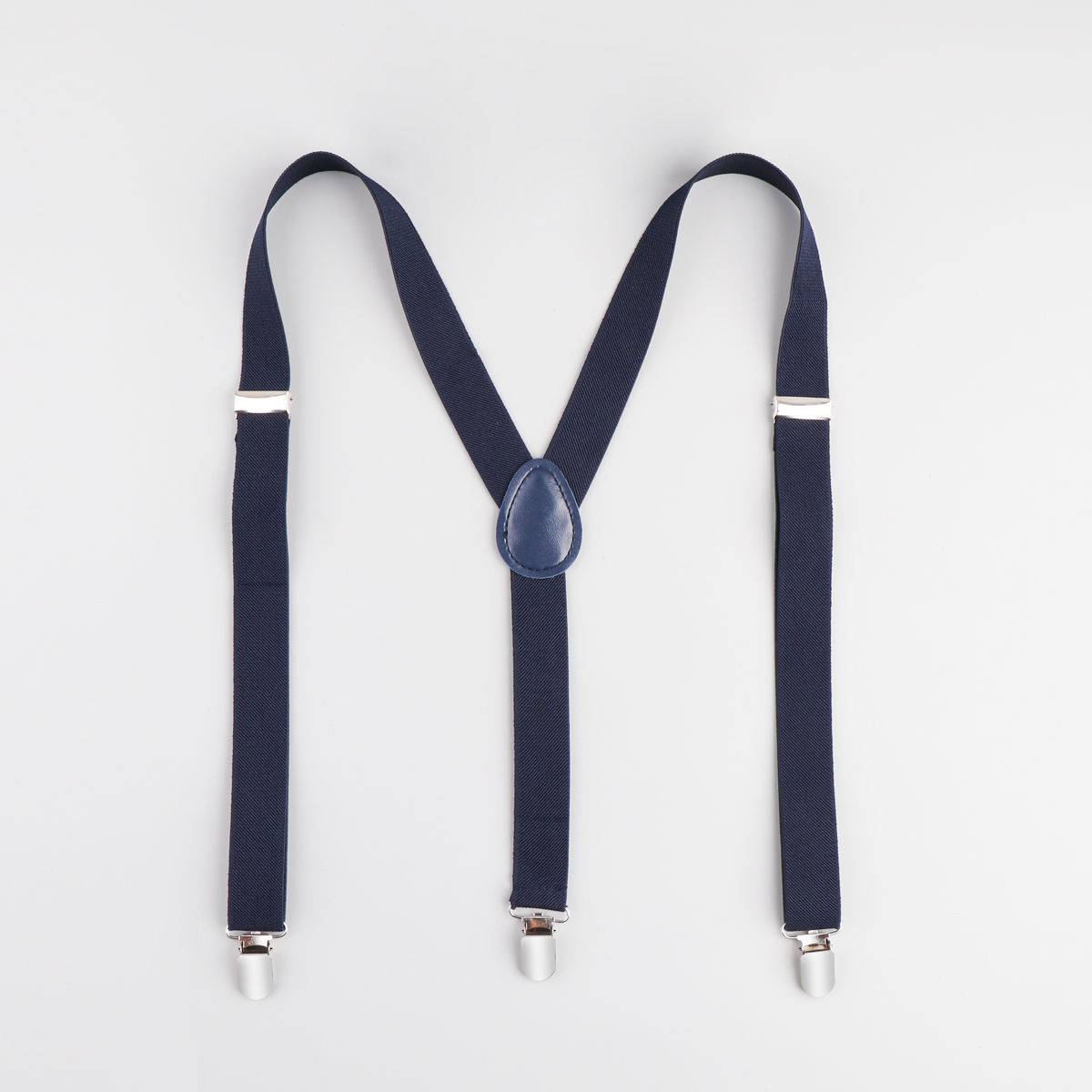 Hosenträger für Herren, verstellbar, 2,5 cm breit, Y-bilden, Hochzeitsanzug-Zubehör, starke Metallklammern: Marineblau