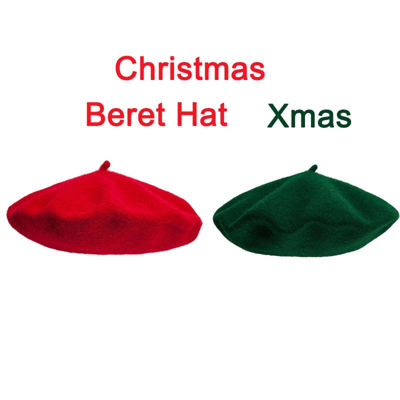 Jul beret hatte uld rød flaske grøn piger kvinder vedbend hat xmas
