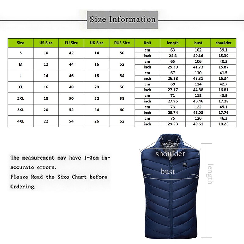 Mannen Outdoor USB Verwarming Elektrische Vest Winter Mouwloze Verwarmde Jas Koude-Proof Verwarming Kleding Security Intelligent Vesten