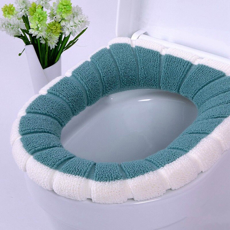 O-vormige toiletbril voor in de badkamer, universeel toilet, wasbaar, zacht warmer, matje, hoes, toiletzitting, kussen, toiletdeksel, accessoire: Gr