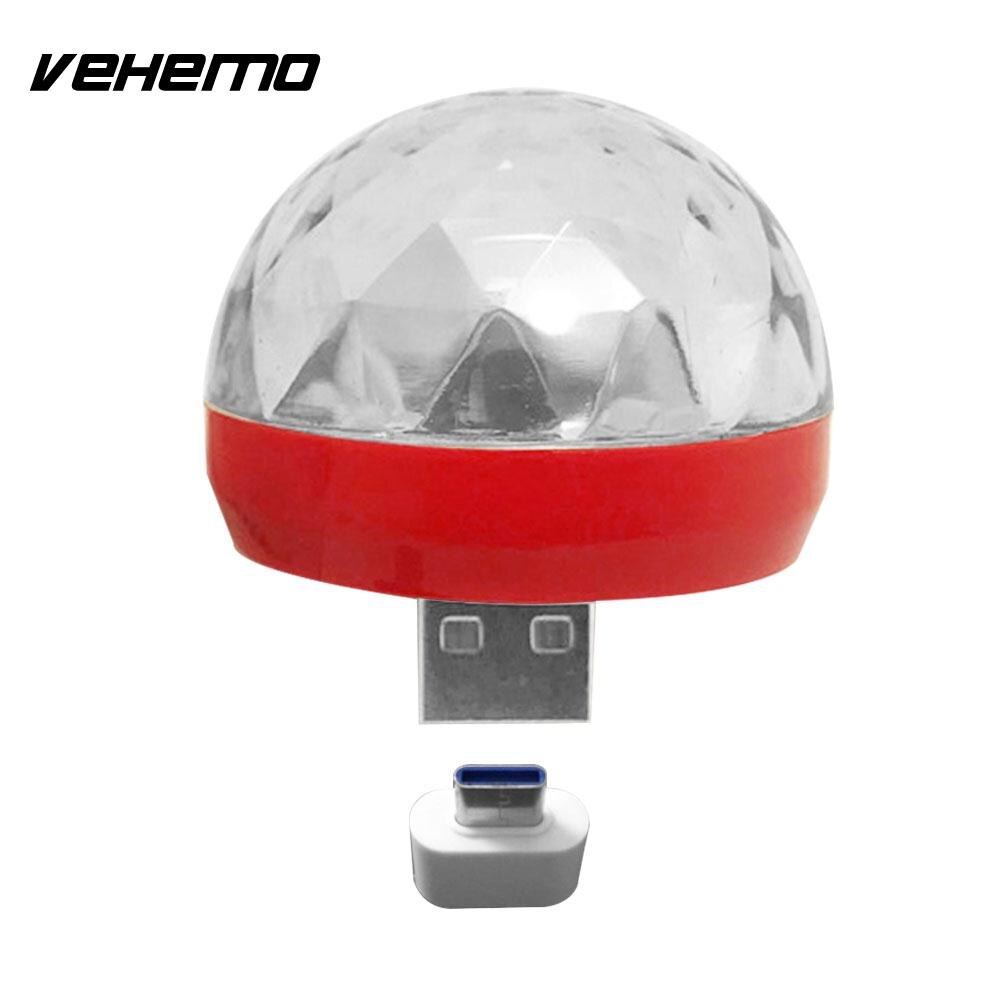Vehemo USB Verlichting LED Muziek Lamp Projector Mini Disco Licht Bruiloft Benodigdheden LED Stage Light voor Spraakbesturing Sfeer Lamp