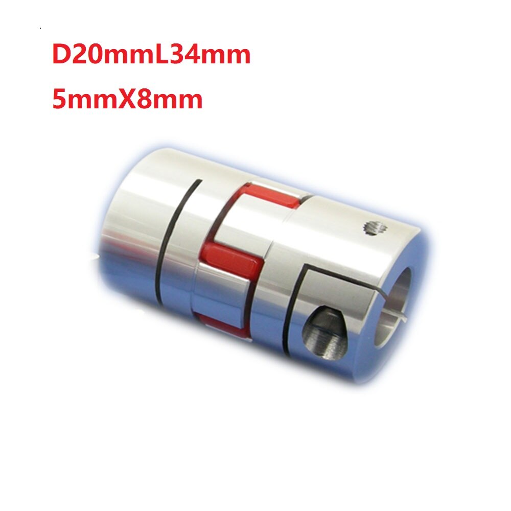 1pcs 5x8 D20L34 Aluminium Shaft Plum Coupling Motor Connector Flexible shaft CNC Parts