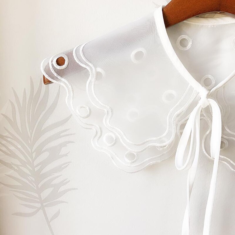 femmes faux colliers détachables colliers Dickey dentelle faux faux col chemise revers broderie évider fille faux colliers bricolage