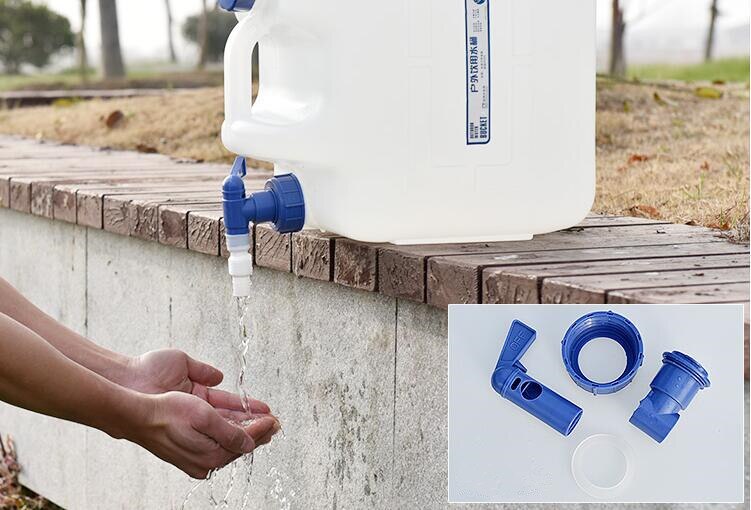 Seau à eau vide avec robinet Portable en plein air récipient d'eau potable de alimentaire PE maison bureau voiture réservoir liquide