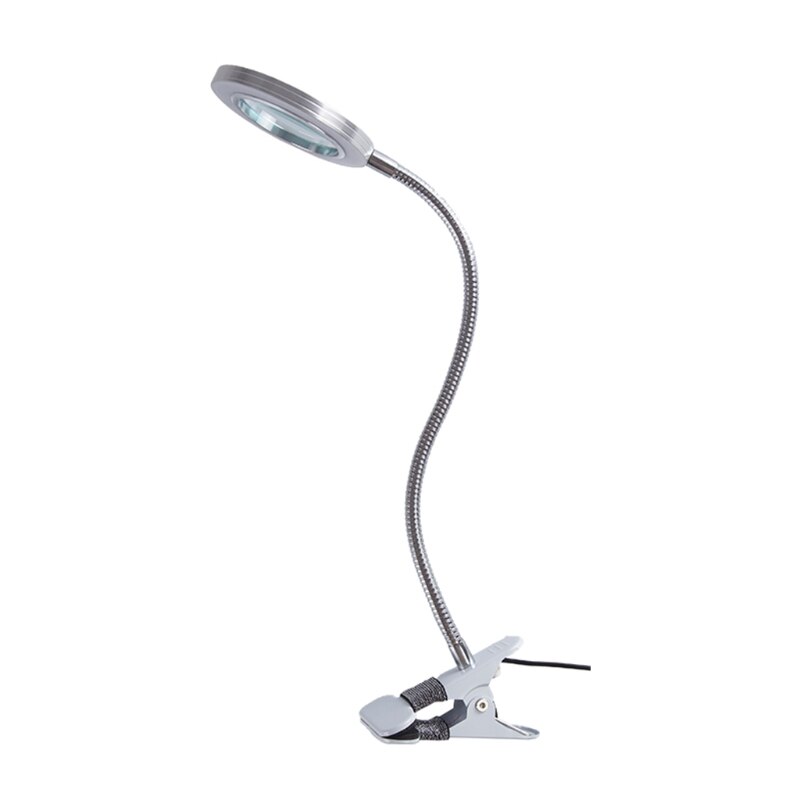 6XDD 10X Magnifying Glass Lamp with Light Magnifier Light with Clip Adjustable Flexible Magnifying Lamp with USB Powered