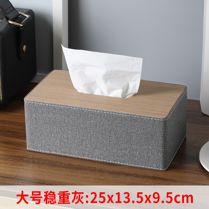 black wood tissue box square vintage reusable tissue box container retro Servilletas De Papel napkin dispenser EA60ZJ: grey Large