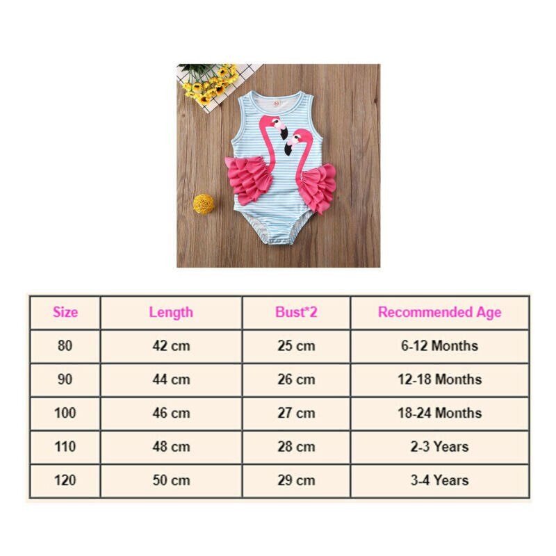 Flamingo Kid Baby Meisje Een Stuk Bodysuit Bikini Badmode Badpak Badpak Strand Zomer Meisjes Kleding