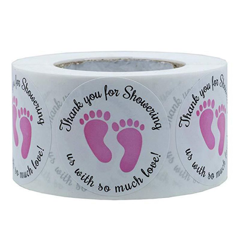 Round Thank You Stickers Scrapbooking Seal Packing Lables Baby Shower Decor J0PC