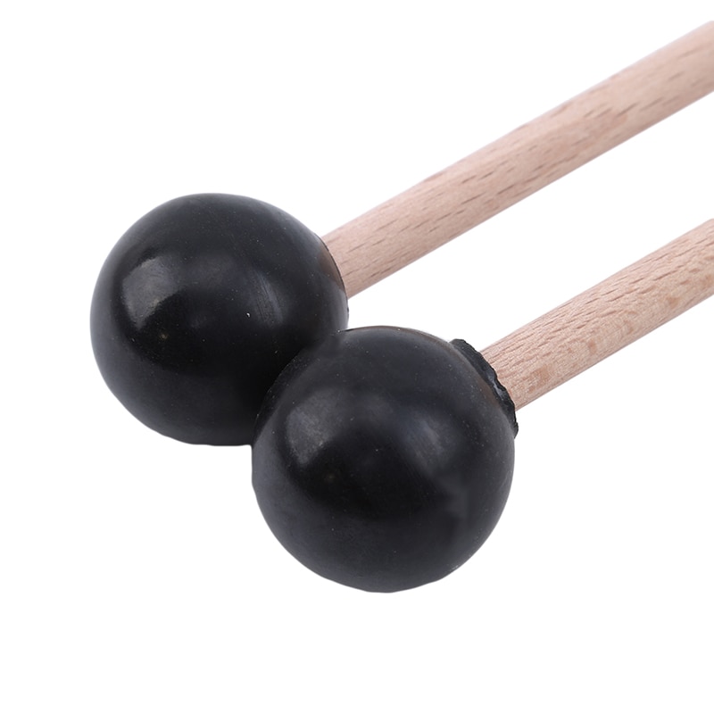 1 Pair Wooden Percussion Sticks Percussion Instruments Xylophone Marimba Mallets Maple Wooden Handle Rubber Mallets