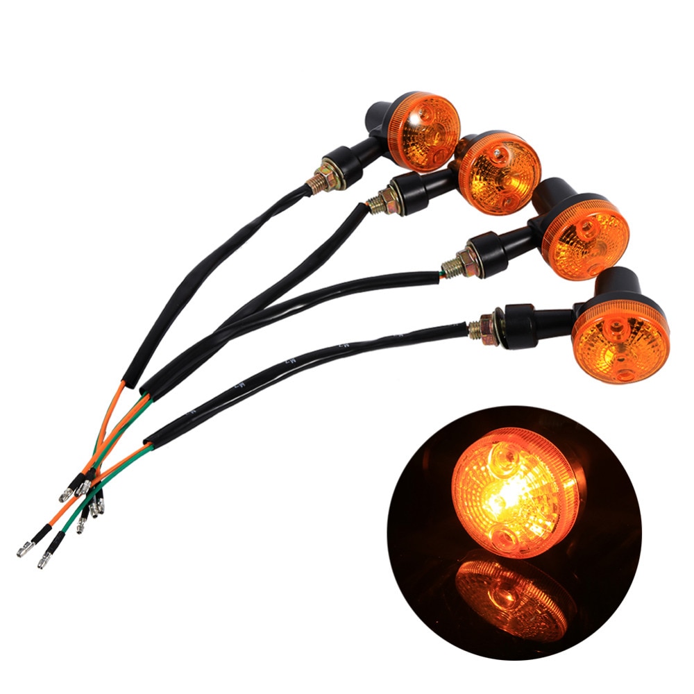 4PCS/Set Universal Motorcycle/Motorbike Turn Signal Indicators Blinker Amber Light Bulb 12V