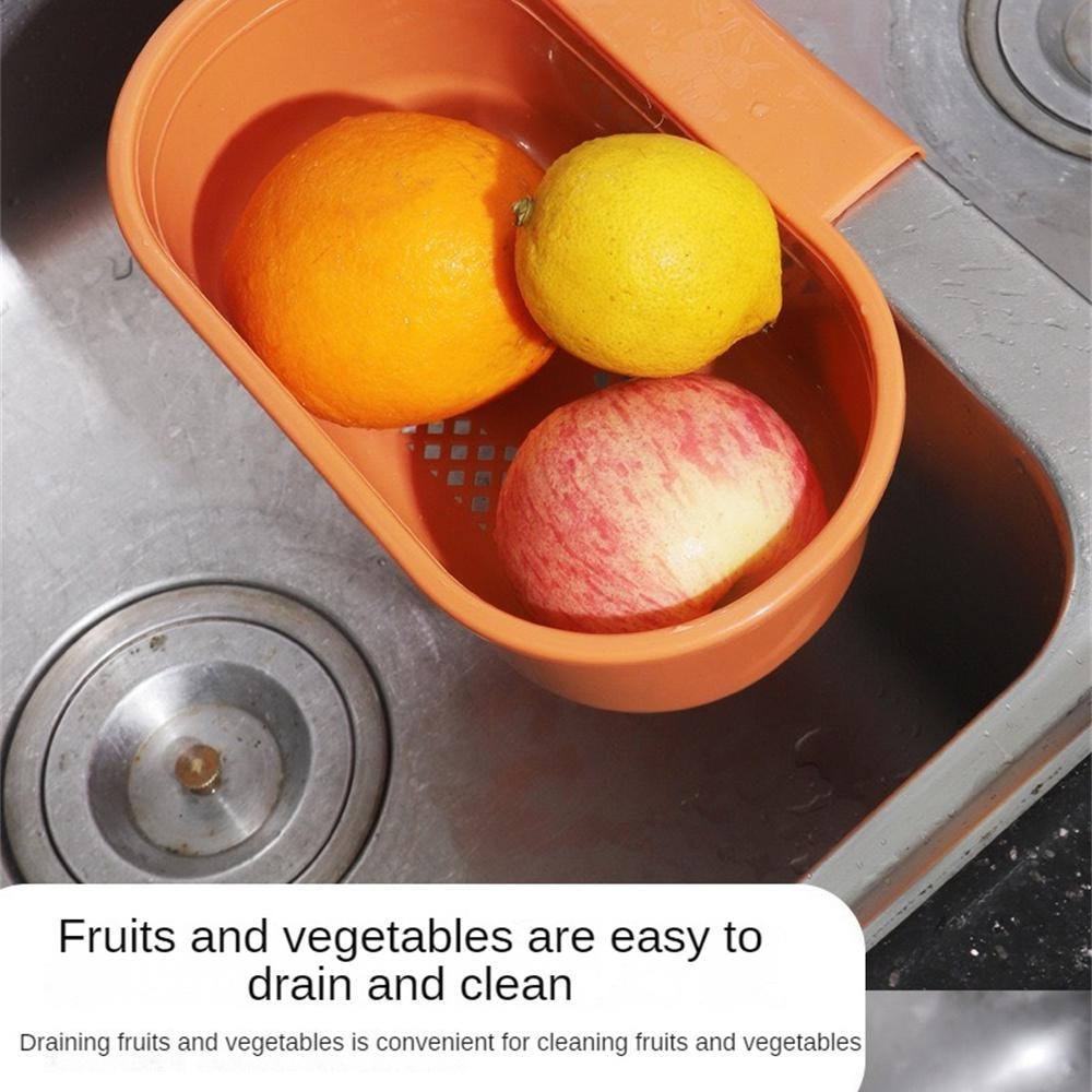 Cesta de drenaje de plástico para el hogar, soporte ajustable para fregadero de cocina, esponja de jabón, cesta colgante, bolsa de escurridor, accesorios de cocina