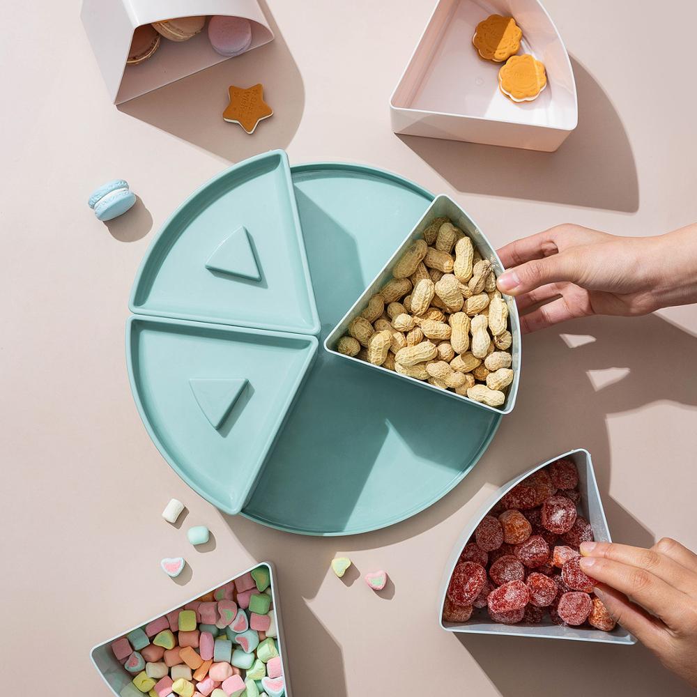 Mdzf matte fest snacks skuff nøtter godteri arrangør lagring matbit bærbar container frukt tallerken boks stue kaffebord tallerken
