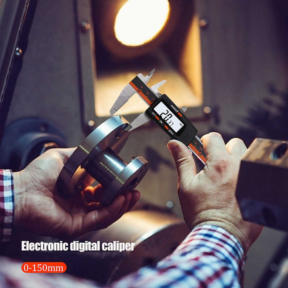 Digital Display Caliper 0-150mm Fraction MM Inch High Precision Depth Measuring Tool Ruler Accuracy Gauge Vernier Caliper