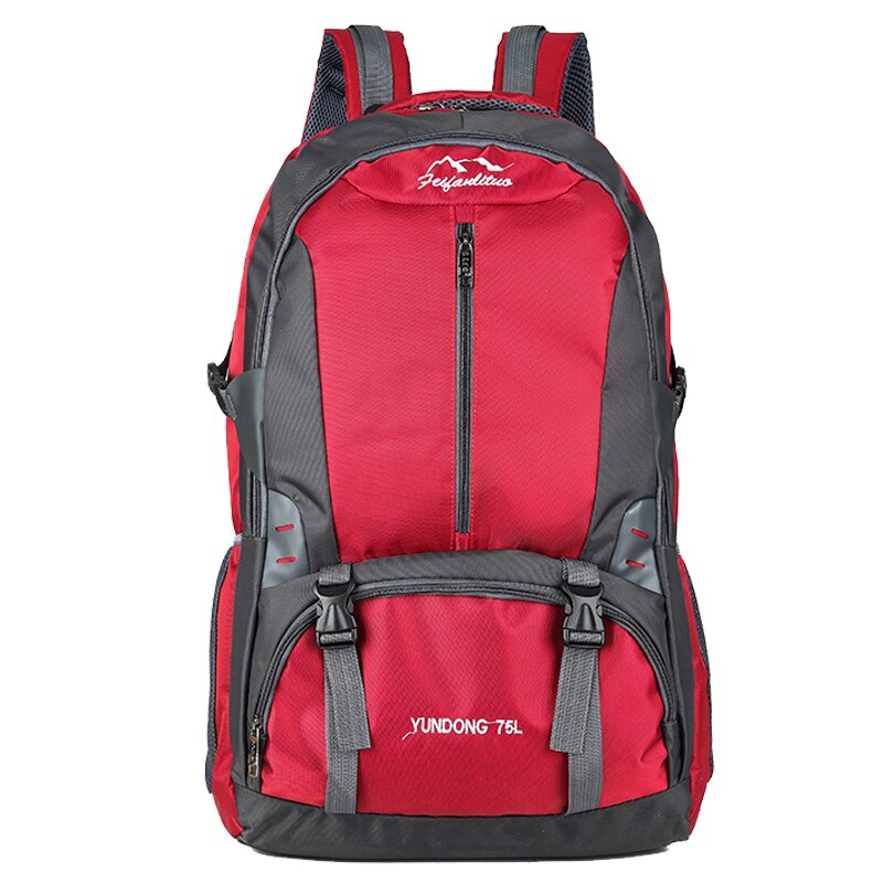 Chuwanglin 75l mænd rygsæk klatre rygsæk skoletaske til teenager rejse rygsække stor kapacitet kvinder udendørs taske  f52002: Rød