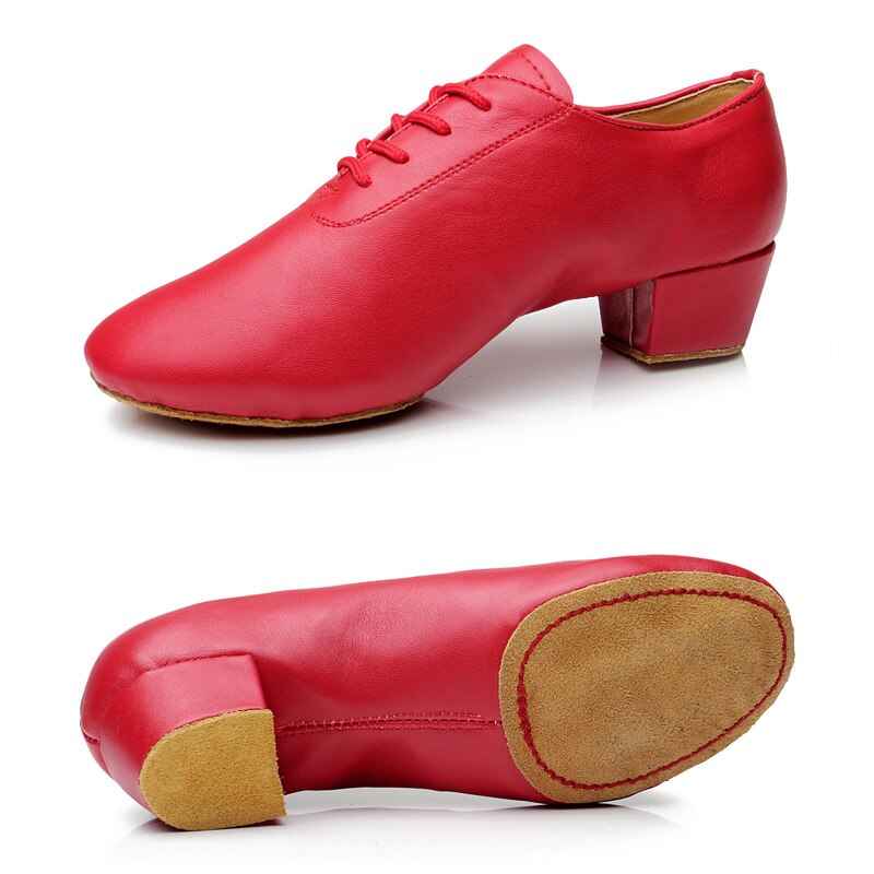 Zapatos de baile de suela blanda para mujer, zapatos de baile de salón para mujer, zapatillas de baile latino para salsa: red / 37