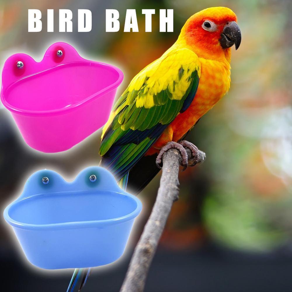 Fugl badekar fugl vand badekar til kæledyr fugl bur parakit papegøjer hængende skål fuglebad