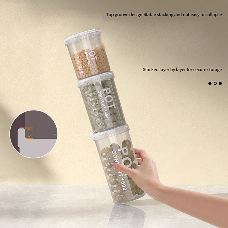 Kitchen Grains Sealed Container Transparent Snack Storage Container Anti-Moisture Cereals And Grains Sealed Storage Barrel Box