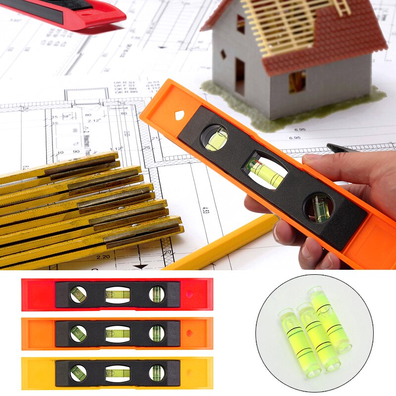 3 Bubble Spirit Level Bubble Ruler Magnetic ABS Shell Vertical Horizontal 45 Degree Bubble Level Measuring Instrument Tool Top