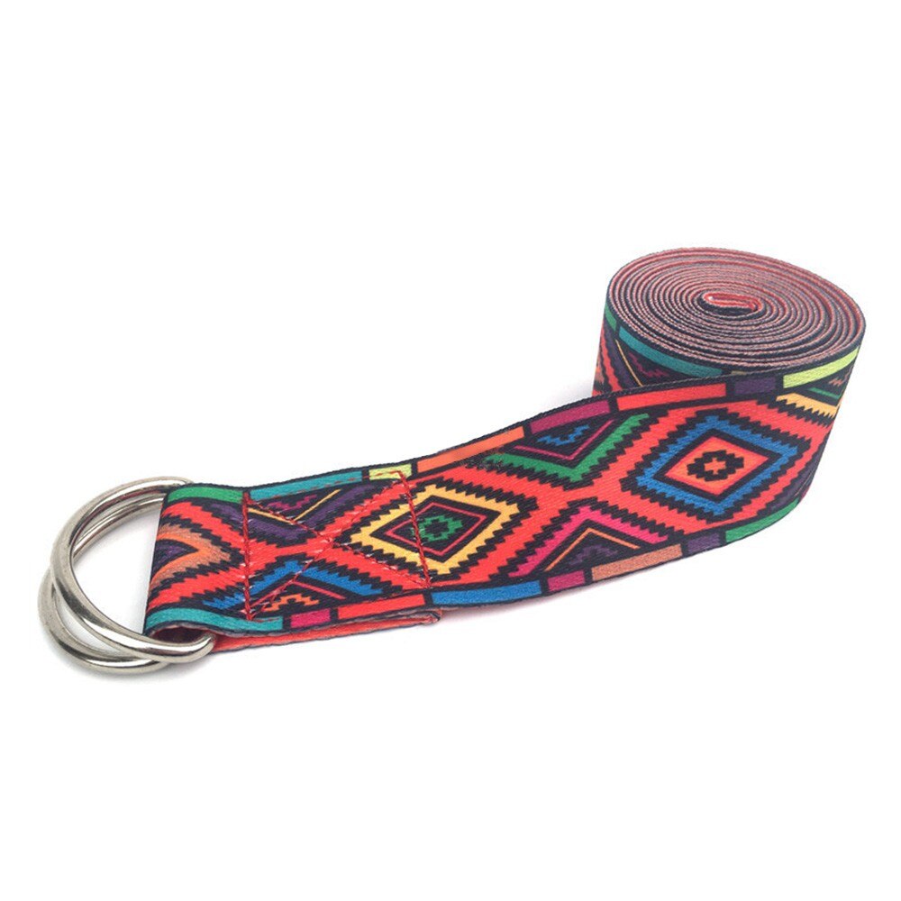 Ceinture de Yoga élastique à motif de couleur, confortable et Durable, exercice de Fitness, corde de Fitness, accessoires auxiliaires de Fitness