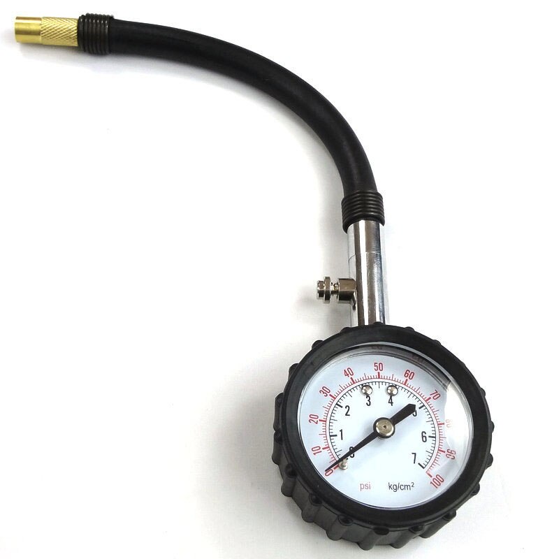 Universele Lange Buis Bandenspanningsmeter Meter 0-100 Psi Hoge Precisie Bandenspanning Tester Voor Auto en Motorfiets: Default Title