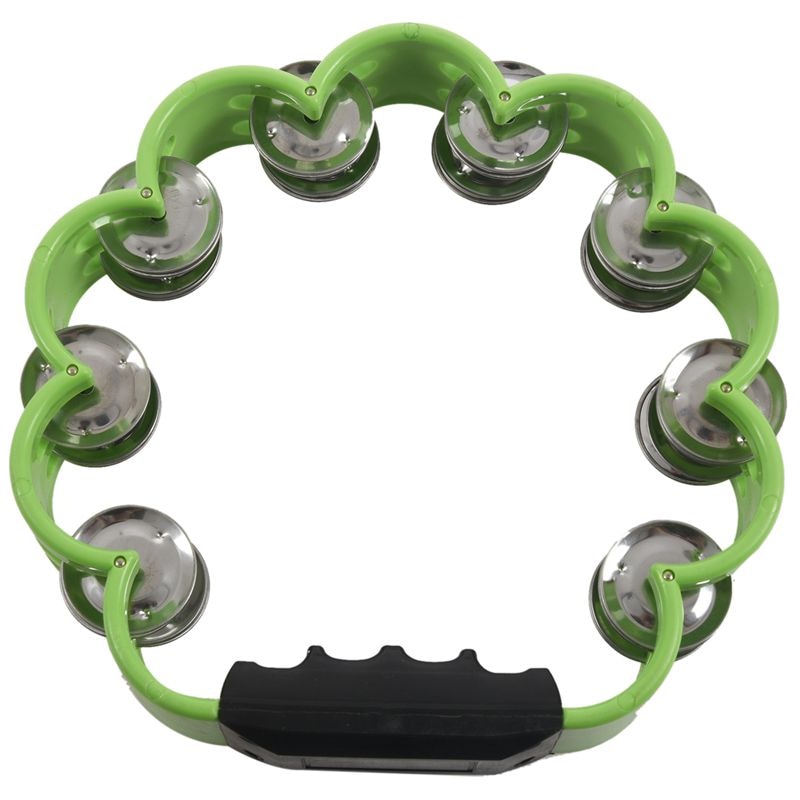 Shamrock Tambourine for Kids and Adults - Easy to Use - Comfortable Hand Held Percussion Instrument - Great for Choirs - Percuss