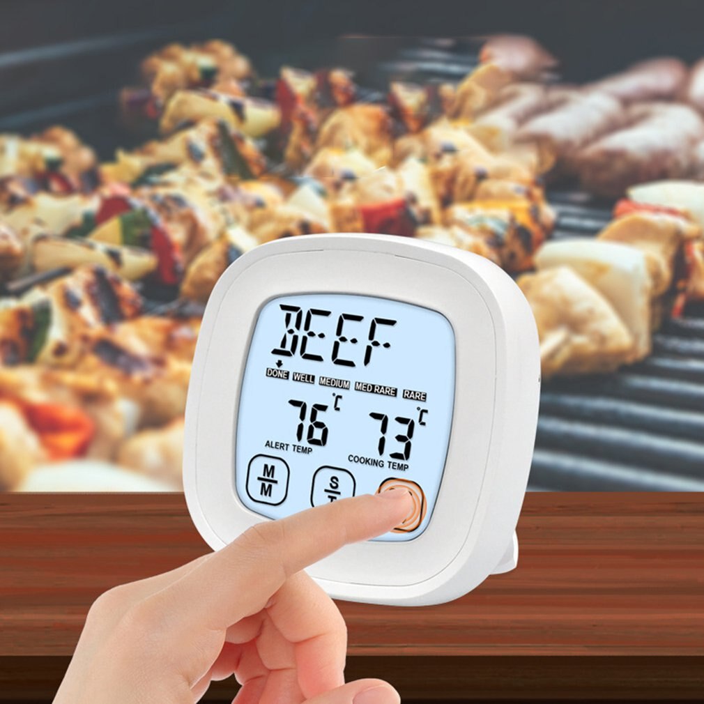 Food Thermometer Waterproof Touch Screen Timer Kitchen Electronic Thermometer Baking BBQ Meat Thermometer