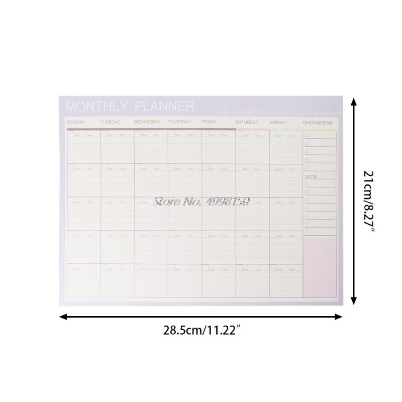 Monthly Paper Pad 20 Sheets DIY Planner Desk Agenda School Office Supplies