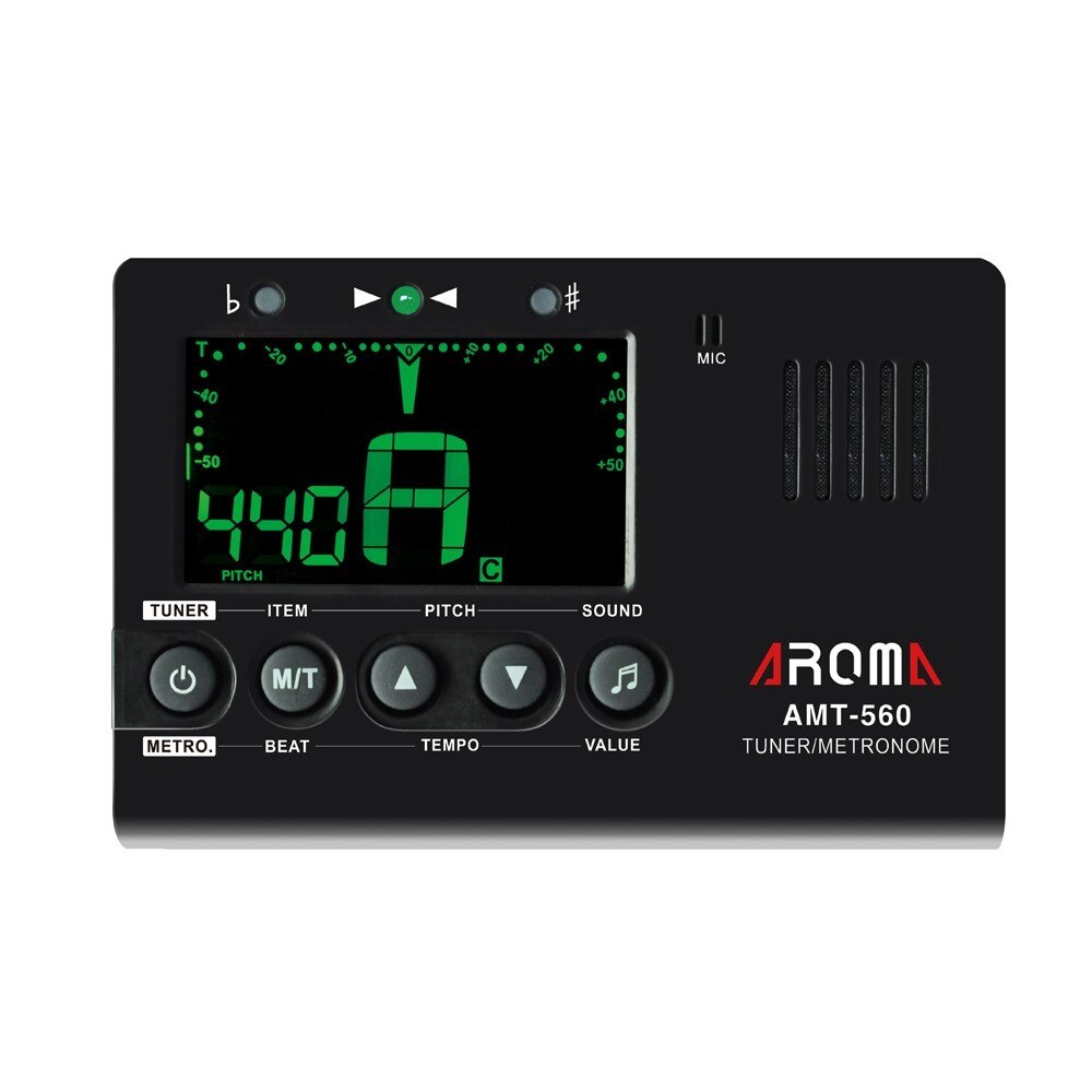 Aroma AMT-560 Gitaar Tuner Metronoom Ingebouwde Microfoon Met Pickup Kabel Voor Gitaar Chromatic Bass Viool Ukulele