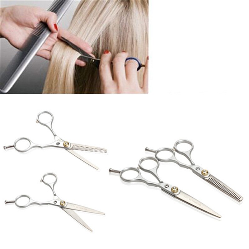 Salon Stainless Steel Hairdressing Scissors Set 2 Pieces Hair Scissors Regular Hair Cutting Scissor Thinning Shears Styling Tool