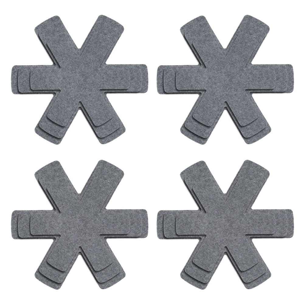 Pot and Pan Protectors 12Pcs Pot Dividers Pad Non-woven 3 Sizes Pans Separator Pads for Protecting Separators Pads Cookware: Light Grey