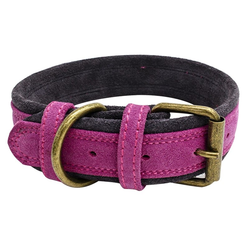 Soft Dog Collars Leather Padded Big Dog Pitbull Bulldog Collar Adjustable For Small Medium Large Dogs Beagle Collar Para Perro: M / M