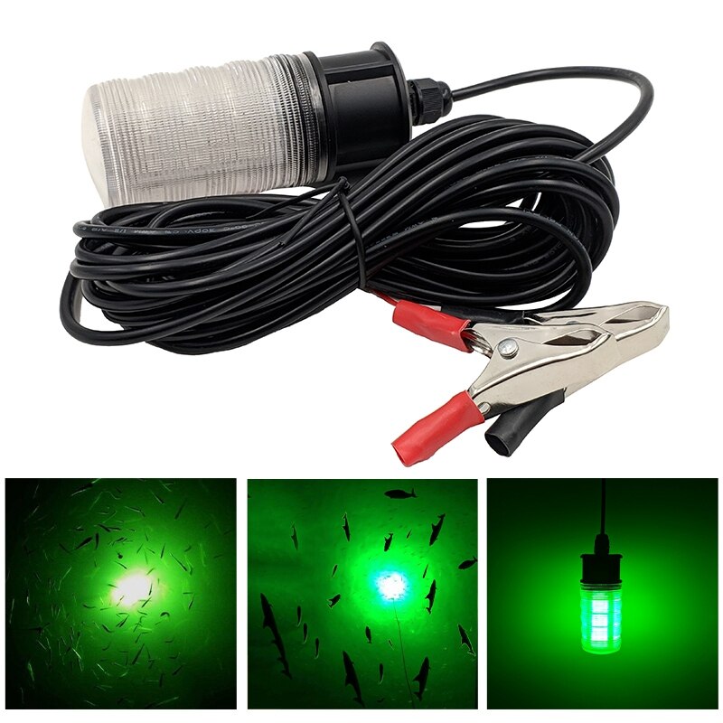 12V Led Green Underwater Submersible Night Fishing Light 10W 117 Led