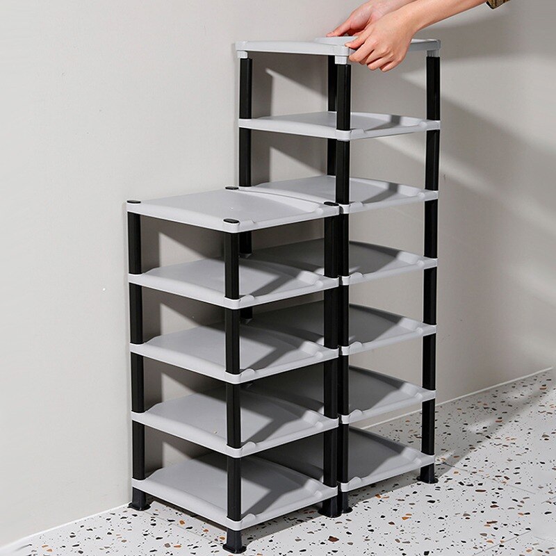 5 Layers Stackable Shoe Hanger Assembly Integrated Large Capacity Shoes Storage Rack Space Saving Safety Shoe Stand Organizer