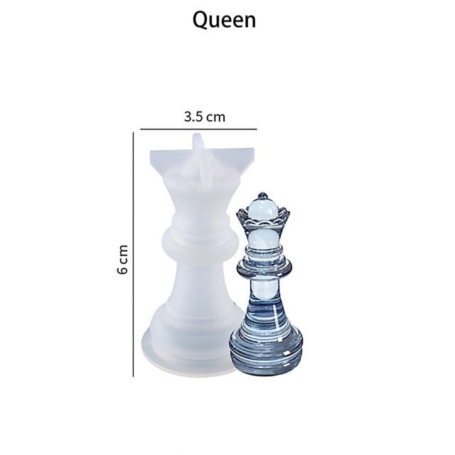 1PC International Chess Silicone Molds Crystal UV Epoxy Resin Checkerboard Mould for DIY Crafts Making Tools: Queen