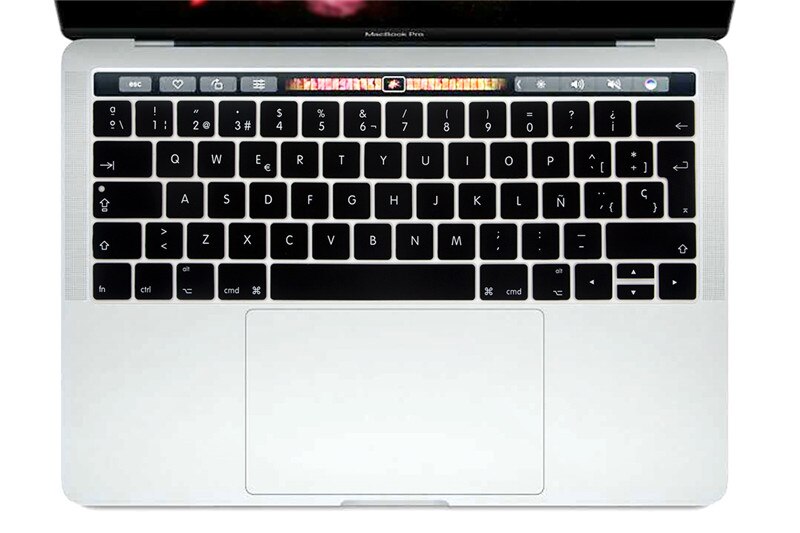 Dla MacBook Pro 13 A1706 Pro 15 A1707 2016 2017 wersja z touch bar 2017 hiszpański europejskiej osłona klawiatury klawiatura Protector: Black