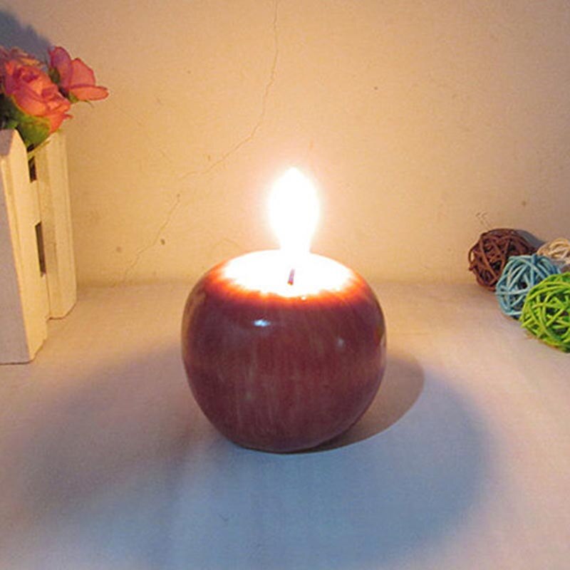 Hem rött äpple form frukt doftljus bröllop dekoration alla hjärtans dag jul ljus lampa ser 88