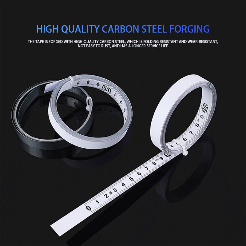 Miter Track Tape Measure Self Adhesive Metric Steel Ruler Miter Saw Scale For T-track Router Table Saw Band Saw Woodworking Tool