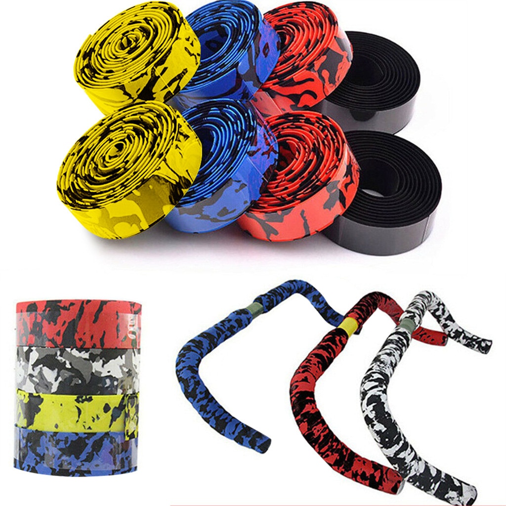 30 #1 Pièces De Vélo De Route Barre De Ceinture Ruban De Guidon Camouflage Cyclisme Poignée Ceinture Liège Wrap Vélo Guidon Barre De Ceinture Enjoliveur