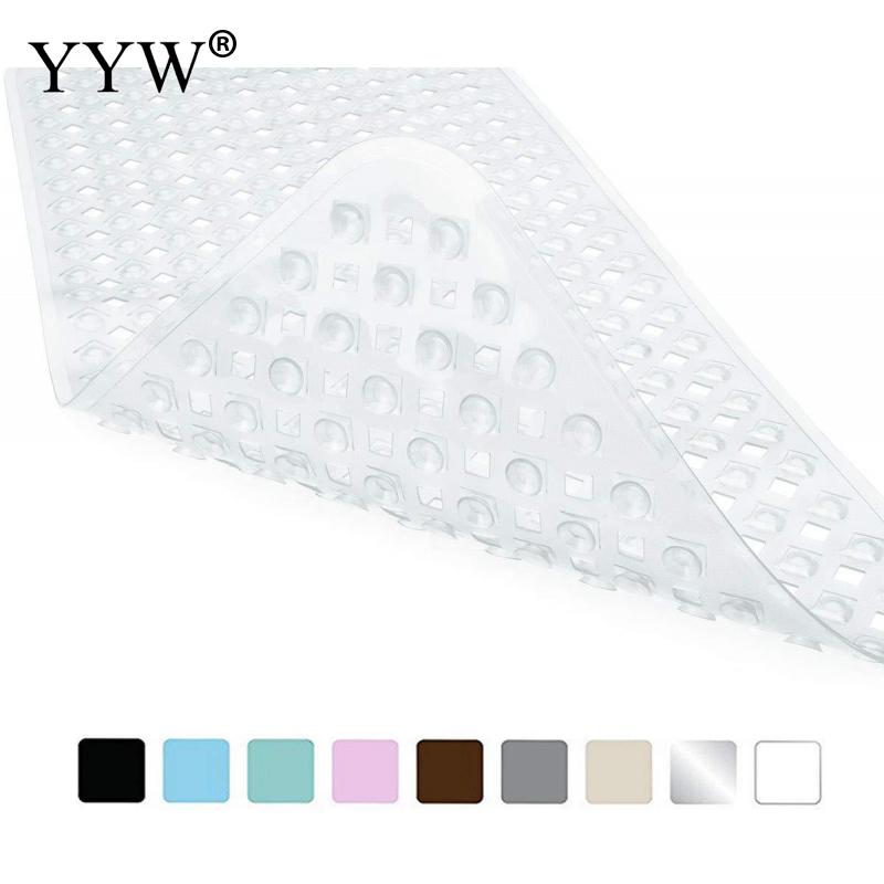 Rechthoekige 40 x 70cm pvc badmat antislip badkamer massage badmat zuignap antislip badmat antislip badmatten: Wit / 7038cm