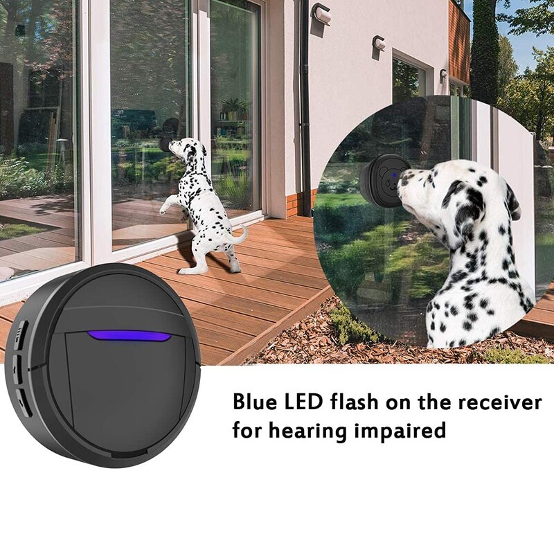 Hond Deurbel, Black & White Draadloze Communicatie Deurbel, waterdichte Smart Bell Voor Puppies Met Super-Licht Druk Op Knop, Ik