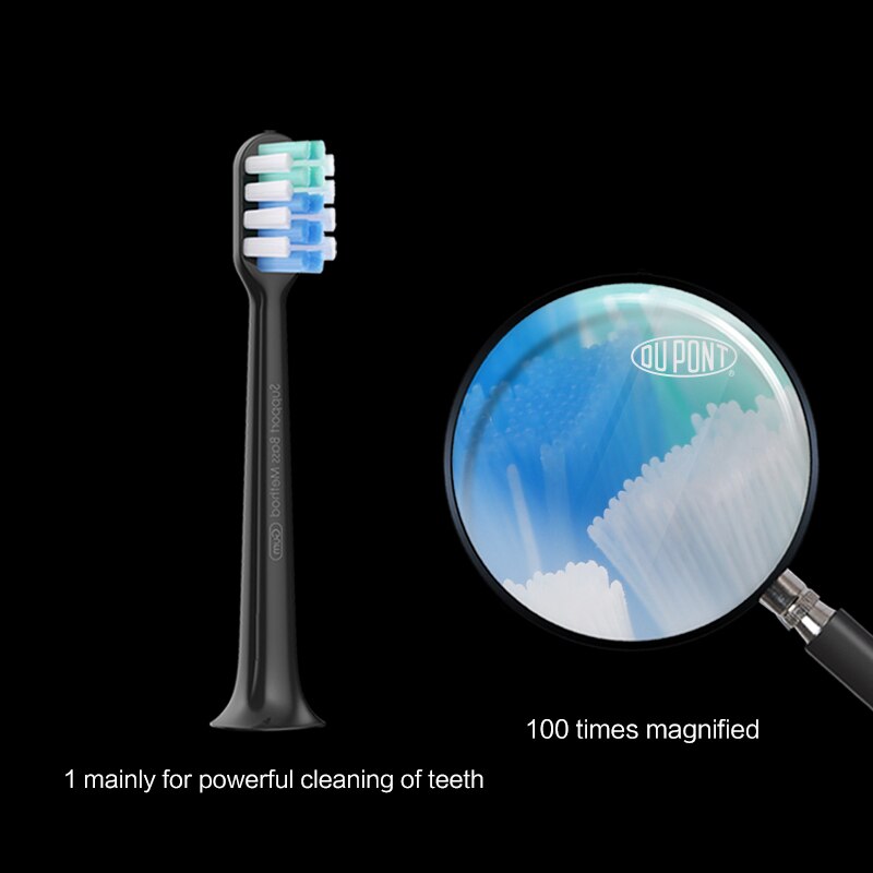 DR.BEI-cabezal de cepillo de dientes eléctrico, para BY-V12, Color negro/morado, Sónico, 3 unidades/juego, XIAOMI YOUPIN